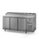 Table snack sans couvercle - Prof. 800 - 400 x 600 - Groupe logé - 3 portes - DALMEC - PS803-4