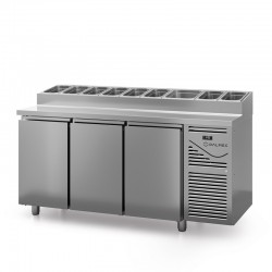 Table snack sans couvercle - Prof. 800 - 400 x 600 - Groupe logé - 3 portes - DALMEC - PS803-4