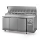 Table snack avec couvercle acier - Prof. 800 - 400 x 600 - Groupe logé - 3 portes - DALMEC - PS803C-4