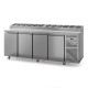 Table snack sans couvercle - Prof. 800 - 400 x 600 - Groupe logé - 4 portes - DALMEC - PS804-4