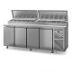 Table snack avec couvercle acier - Prof. 800 - 400 x 600 - Groupe logé - 4 portes - DALMEC - PS804C-4