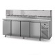 Table snack avec vitrine - Prof. 800 - 400 x 600 - Groupe logé - 4 portes - DALMEC - PS804V-4
