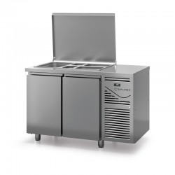 Saladette avec couvercle - Prof. 700 - GN 1/1 - Groupe logé - 2 portes - DALMEC - SAL702C-4