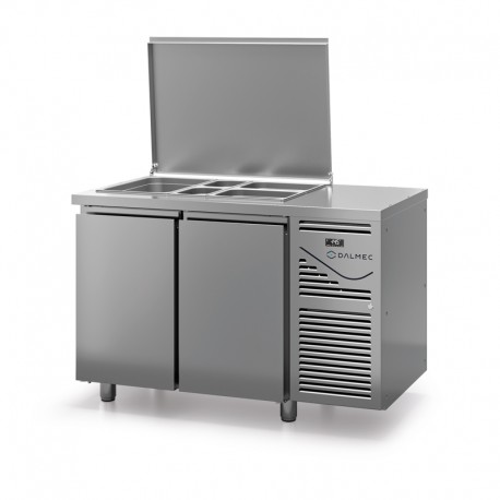Saladette avec couvercle - Prof. 700 - GN 1/1 - Sans groupe - 2 portes - DALMEC - SAL702SGC-4