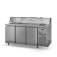 Saladette avec vitrine basse - Prof. 700 - GN 1/1 - Sans groupe - 3 portes - DALMEC - SAL703SGVB-4