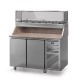 Table à pizza prof. 700 - GN 1/1 avec vitrinette 5 x GN 1/4 - 2 portes - DALMEC - PZ70214-4