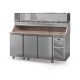 Table à pizza prof. 700 - GN 1/1 avec vitrinette 8 x GN 1/4 - 3 portes - DALMEC - PZ70314-4