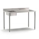 Table du chef adossée sans étagères PROF. 700 MM - LONG. 1200 MM - Bac à gauche - NOSEM - TACFG712I