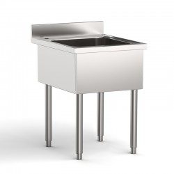 Plonge 1 bac sans égouttoir - PROF. 700 MM - LONG. 700 MM - Piétement simple - NOSEM - PG715I