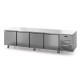 Soubassement réfrigéré positif - PROF. 650 - GN 1/1 - Hauteur 590/640 MM - 4 Portes pleines - DALMEC - SR704P-4