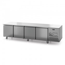 Soubassement réfrigéré positif - PROF. 650 - GN 1/1 - Hauteur 590/640 MM - 4 Portes pleines - DALMEC - SR704P-4