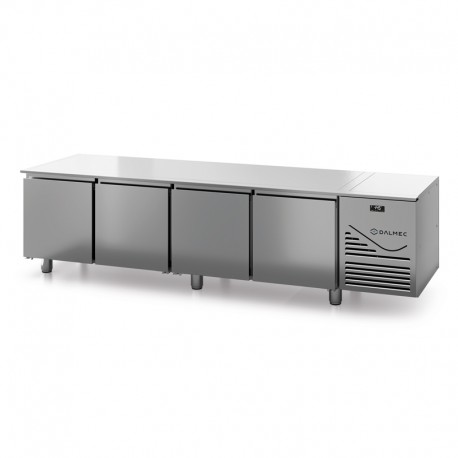 Soubassement réfrigéré positif - PROF. 650 - GN 1/1 - Hauteur 590/640 MM - 4 Portes pleines - DALMEC - SR704P-4