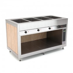 Meuble chaud bain-marie avec bacs indépendants - Bois stratifié - 4 Bacs GN 1/1 - ROCAM - OMNIA4BMSEP