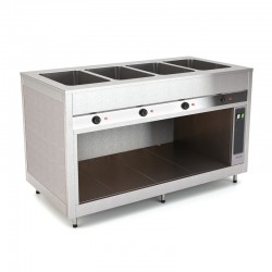 Meuble chaud bain-marie avec bacs indépendants - Acier inoxydable - 4 Bacs GN 1/1 - ROCAM - OMNIA4BMSEPSST