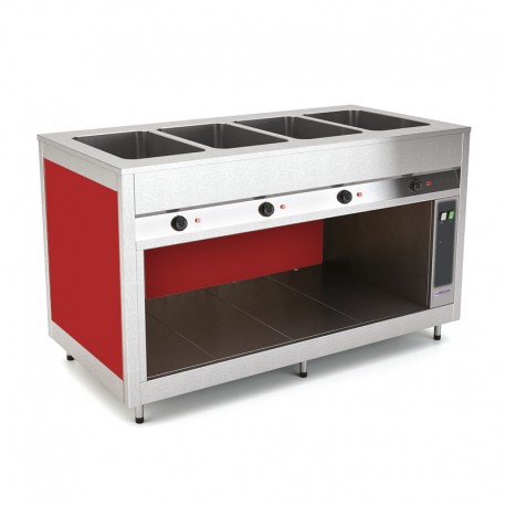 Meuble chaud bain-marie avec bacs indépendants - Tôle peinte - 3 Bacs GN 1/1 - ROCAM - OMNIA3BMSEPCST