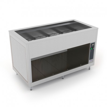 Meuble chaud bain-marie à sec - Acier inoxydable - 4 Bacs GN 1/1 - ROCAM - OMNIA4DRYSST