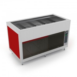 Meuble chaud bain-marie à sec - Tôle peinte (poudre époxydique) - 4 Bacs GN 1/1 - ROCAM - OMNIA4DRYCST