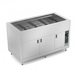 Meuble chaud bain-marie à sec avec étuve - Acier inoxydable - 4 Bacs GN 1/1 - ROCAM - OMNIA4DRYSCSST