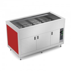 Meuble chaud bain-marie à sec avec étuve - Tôle peinte - 3 Bacs GN 1/1 - ROCAM - OMNIA3DRYSCCST