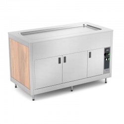 Plateau chauffant en INOX avec étuve - Bois stratifié - 3 Bacs GN 1/1 - ROCAM - OMNIA3PCINSC