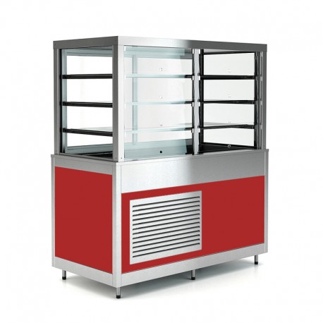 Vitrine réfrigérée multi-niveaux sans réserve - Froid ventilé - Tôle peinte - 4 Bacs GN 1/1 - ROCAM - OMNIA4DSPCST