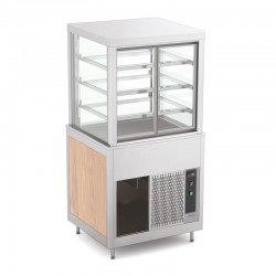 Vitrine réfrigérée multi-niveaux sans réserve - Froid ventilé - Bois stratifié - 2 Bacs GN 1/1 - ROCAM - OMNIA2DSPFX