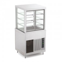 Vitrine réfrigérée multi-niveaux sans réserve - Froid ventilé - Acier inoxydable - 2 Bacs GN 1/1 - ROCAM - OMNIA2DSPFXSST