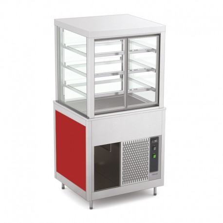 Vitrine réfrigérée multi-niveaux sans réserve - Froid ventilé - Tôle peinte - 2 Bacs GN 1/1 - ROCAM - OMNIA2DSPFXCST