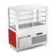Vitrine réfrigérée multi-niveaux avec réserve - Froid ventilé - Tôle peinte - 4 Bacs GN 1/1 - ROCAM - OMNIA4DSPSFCST