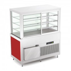Vitrine réfrigérée multi-niveaux avec réserve - Froid ventilé - Tôle peinte - 4 Bacs GN 1/1 - ROCAM - OMNIA4DSPSFCST