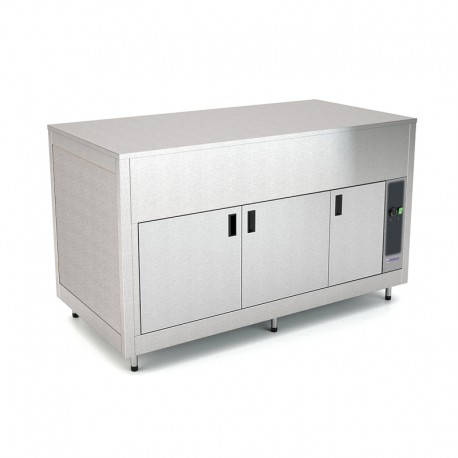 Meuble neutre avec étuve - Acier inoxydable - 5 Bacs GN 1/1 - ROCAM - OMNIA5NSCSST
