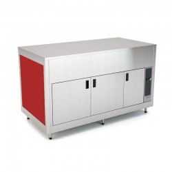 Meuble neutre avec étuve - Tôle peinte (poudre époxydique) - 4 Bacs GN 1/1 - ROCAM - OMNIA4NSCCST