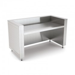 Meuble neutre pour show-cooking - Acier inoxydable - 2 Bacs GN 1/1 - ROCAM - OMNIA2COOKSST
