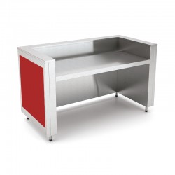 Meuble neutre pour show-cooking - Tôle peinte (poudre époxydique) - 4 Bacs GN 1/1 - ROCAM - OMNIA4COOKCST