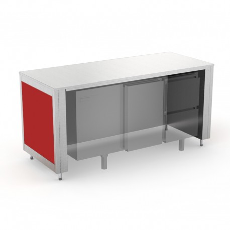 Meuble neutre ouvert - Tôle peinte (poudre époxydique) - 3 Bacs GN 1/1 - ROCAM - OMNIA3CNTCST