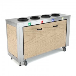 Meuble de TRI des déchets - Bois stratifié - 4 Trous - ROCAM - OMNIABIN4