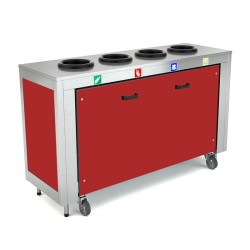 Meuble de TRI des déchets - Tôle peinte (poudre époxydique) - 4 Trous - ROCAM - OMNIABIN4CST