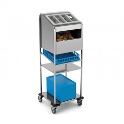 Chariot de distribution pour couverts/plateaux/verres et séparateur à pain - ROCAM - OMNIAPP-TRP
