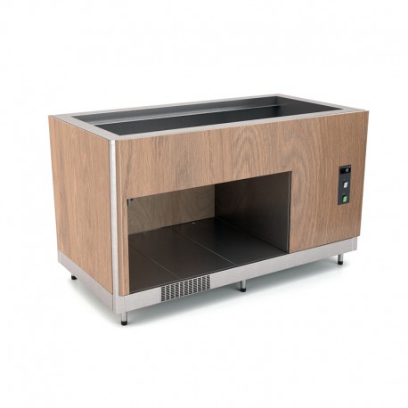 Cuve réfrigérée froid statique - Revêtement en bois stratifié - 6 Bacs GN 1/1 - ROCAM - OMNIA6RSPP