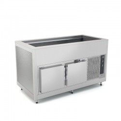 Cuve réfrigérée statique avec réserve froide - Acier inoxydable - 4 Bacs GN 1/1 - ROCAM - OMNIA4RSFSST