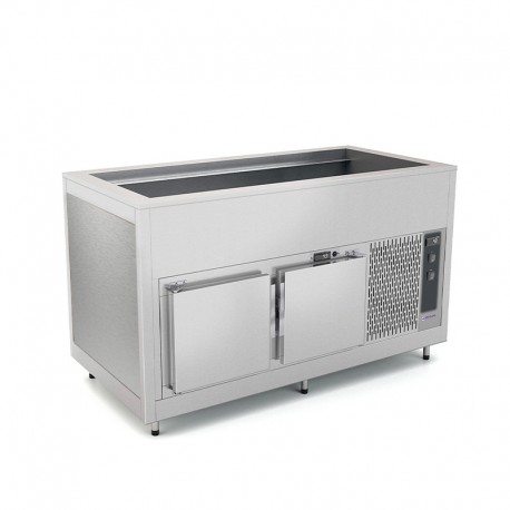 Cuve réfrigérée statique avec réserve froide - Acier inoxydable - 5 Bacs GN 1/1 - ROCAM - OMNIA5RSFSST