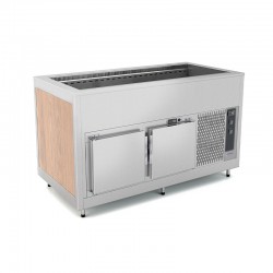 Cuve réfrigérée ventilée avec réserve froide - Bois stratifié - 4 Bacs GN 1/1 - ROCAM - OMNIA4RVSF