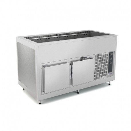 Cuve réfrigérée ventilée avec réserve froide - Acier inoxydable - 4 Bacs GN 1/1 - ROCAM - OMNIA4RVSFSST