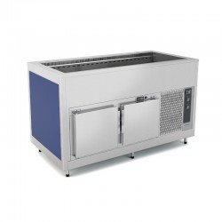 Cuve réfrigérée ventilée avec réserve froide - Tôle peinte (poudre époxydique) - 3 Bacs GN 1/1 - ROCAM - OMNIA3RVSFCST