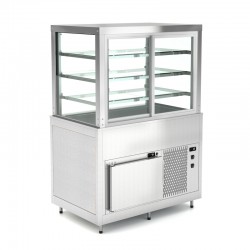 Vitrine réfrigérée à clapets basculants côté client - 3 X GN 1/1 - Avec réserve - ROCAM - OMNIA3DSPSFSST