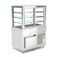 Vitrine réfrigérée avec vitres fixes côté client - 3 X GN 1/1 - Avec réserve - ROCAM - OMNIA3DSPFXSFSST