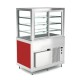 Vitrine réfrigérée à clapets basculants côté client - 3 X GN 1/1 - Avec réserve - ROCAM - OMNIA3DSPSFCST