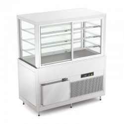 Vitrine réfrigérée multi-niveaux avec réserve - Froid ventilé - INOX - 4 Bacs GN 1/1 - ROCAM - OMNIA4DSPSFSST