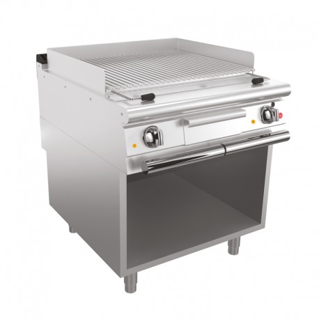 Grillade électrique avec placard ouvert en soubassement - 38 dm² - Largeur 800 mm - Gamme QUEEN 700 - 70QSGVE800P - Baron