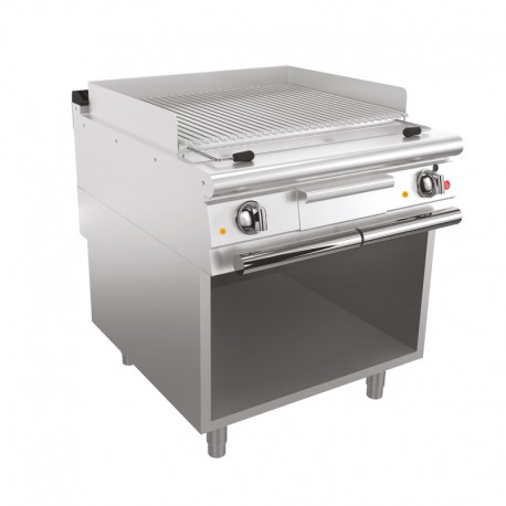 Grillade électrique avec placard ouvert en soubassement - 48 dm² - Largeur 800 mm - Gamme QUEEN 900 - 90QSGVE800P - Baron